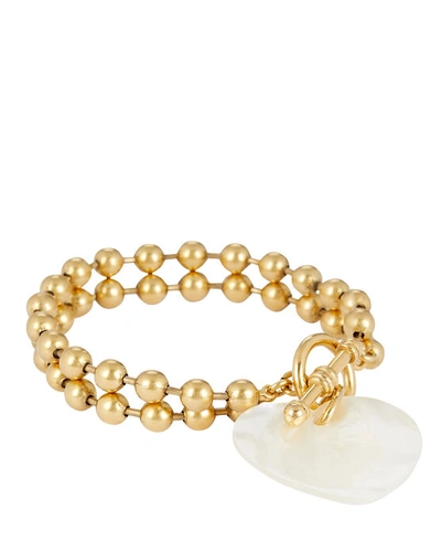 Shop Brinker & Eliza Heart On Your Sleeve Bracelet In Gold