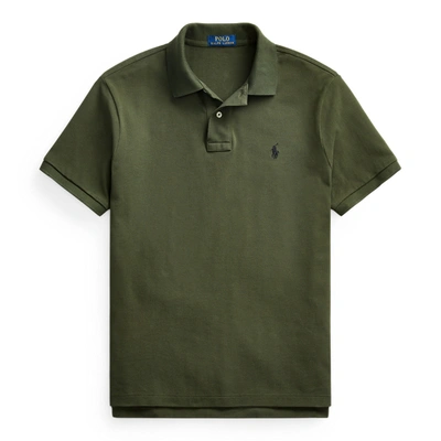 Shop Polo Ralph Lauren The Iconic Mesh Polo Shirt In Company Olive/black