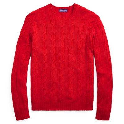 Shop Ralph Lauren Cable-knit Cashmere Sweater In Classic Red