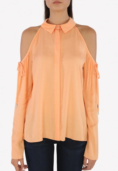 Shop Cushnie Et Ochs Cold-shoulder Blouse In Orange