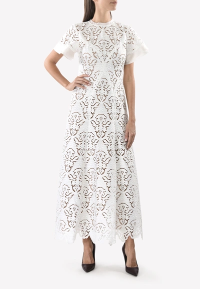 Shop Rachel Gilbert Sylvia Floral Cut-out A-line Gown In White
