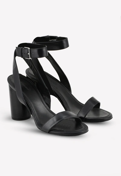 Shop Balenciaga Oval 90 Sandals In Shiny Calfskin In Black