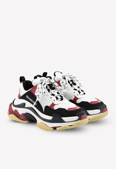 Shop Balenciaga Triple S Sneakers In Mesh-leather In White