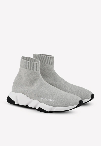 Shop Balenciaga Speed Knit Sock Sneaker In Grey