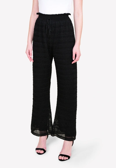 Shop M Missoni Knitted Lurex Drawstring Pants In Black