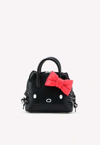 Shop Balenciaga Small Hello Kitty Top Handle Bag In Smooth Calfskin In Black