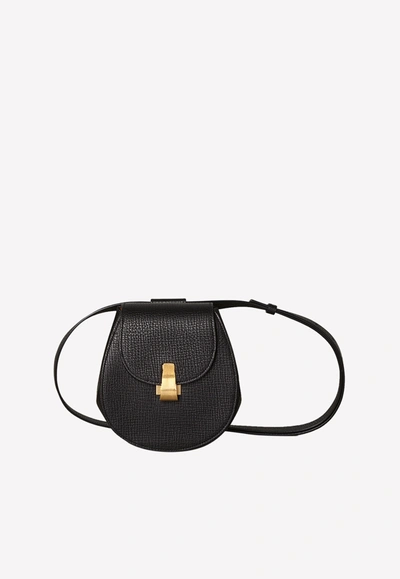 Shop Bottega Veneta Mini Belt Bag In Palmellato Calfskin In Black