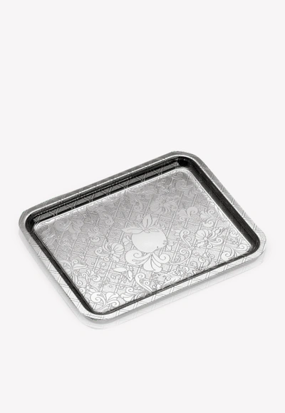 Shop Christofle Jardin D'eden Silver-plated Rectangular Tray- Small