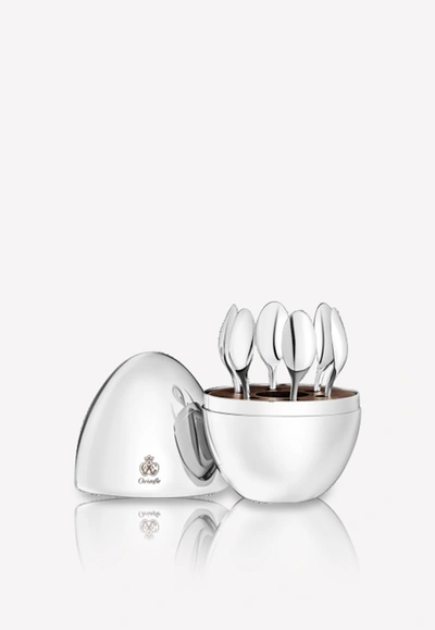 Shop Christofle Mood Silver-plated Espresso Spoon Set- 6 Pcs