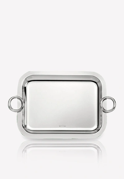 Shop Christofle Vertigo Silver-plated Serving Tray- 26 X 20 Cm