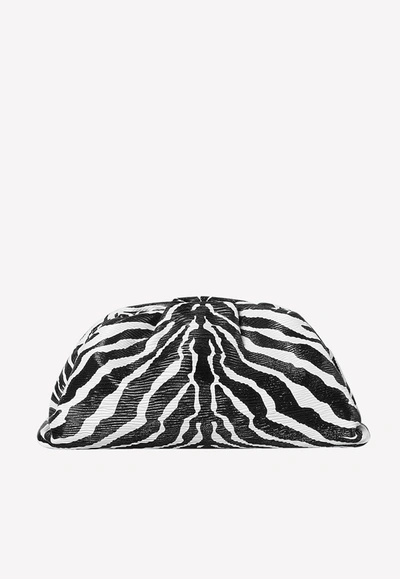 Shop Bottega Veneta The Pouch In Zebra Print Nappa In Monochrome