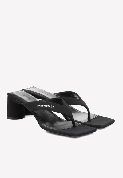 Shop Balenciaga Double Square 60 Mm Sandals In Black