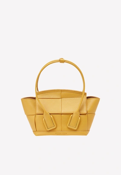 Shop Bottega Veneta Mini Arco Bag In Goatskin In Yellow