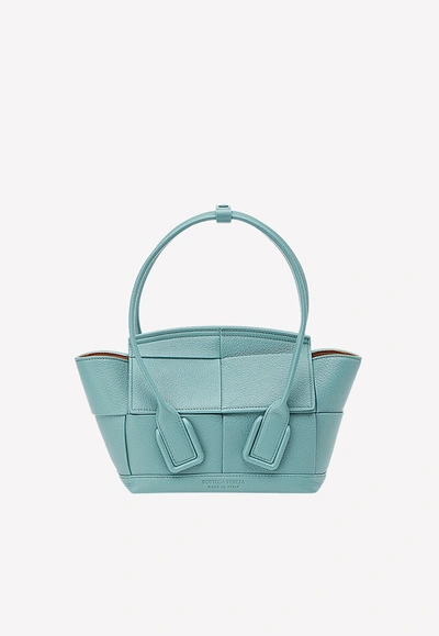 Shop Bottega Veneta Mini Arco Bag In Goatskin In Blue