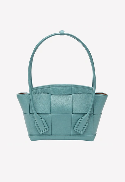 Shop Bottega Veneta Small Arco Bag In Goatskin In Blue