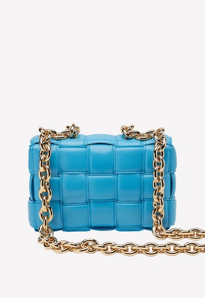 Shop Bottega Veneta The Chain Cassette Bag In Intrecciato Nappa Leather In Blue