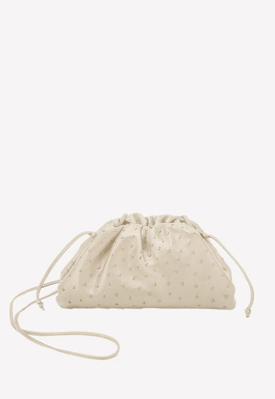 Bottega Veneta The Mini Pouch Ostrich Leather Clutch - ShopStyle