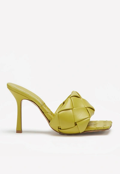 Shop Bottega Veneta The Lido 90 Mules In Intrecciato Nappa Lambskin In Yellow