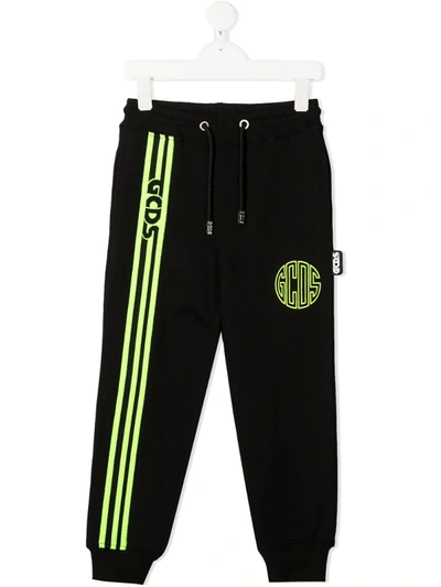 Gcds Yellow Details Tracksuit Pants In Black In Black