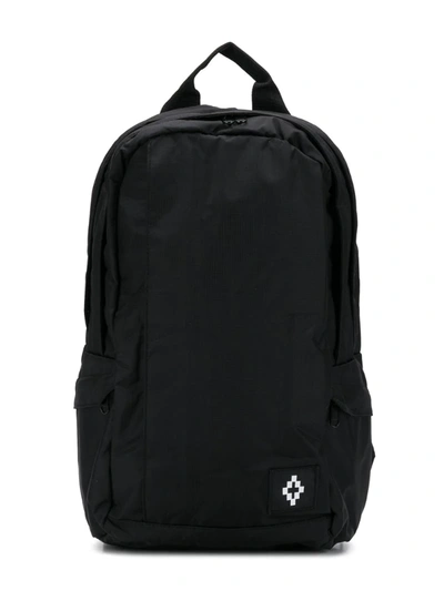 Shop Marcelo Burlon County Of Milan Teen Logo Patch Zip-up Backpack In Black