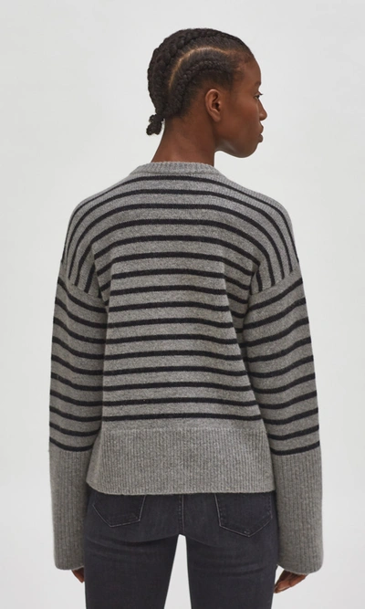 Shop Equipment Chantine Striped Sweater In Gray Flannel/true Black
