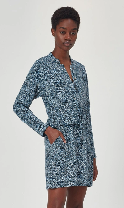 Shop Equipment Lizza Silk Dress In Ciel Bleu Multi