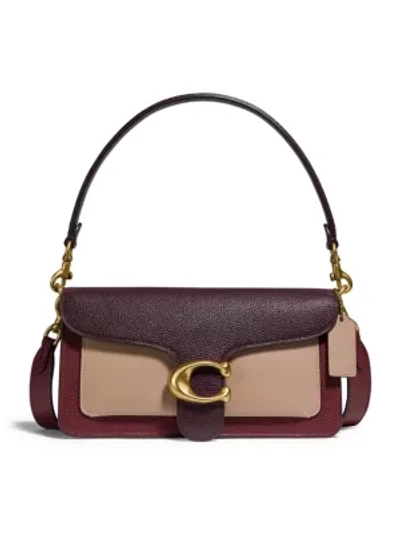 Shop Coach Tabby Colorblock Leather Shoulder Bag In Wine