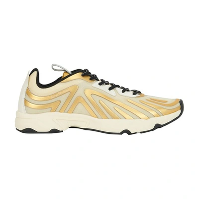 Shop Acne Studios N3w Metallic Sneakers In Off White Gold Beige
