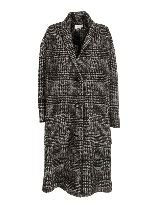 Isabel Marant Étoile Elayo Checked Wool-blend Coat In Grey | ModeSens