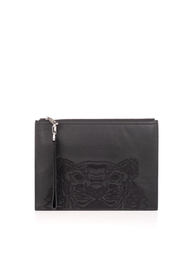 Shop Kenzo Tiger Clutch In Black