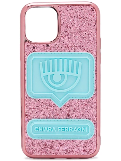 Shop Chiara Ferragni Glitter Iphone 11 Pro Case In Pink