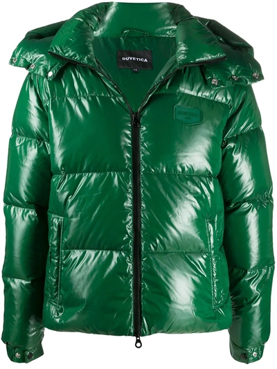 Shop Duvetica Padded Down Jacket In Green