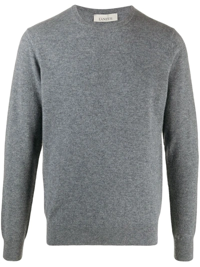 Shop Laneus Fine Knit Crewneck Jumper In Grey