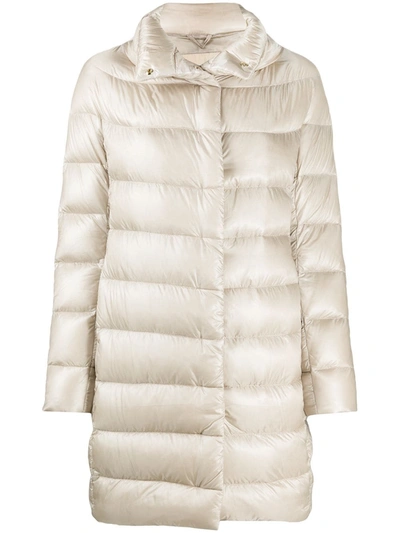 Herno Straight-fit Padded Coat In Neutrals