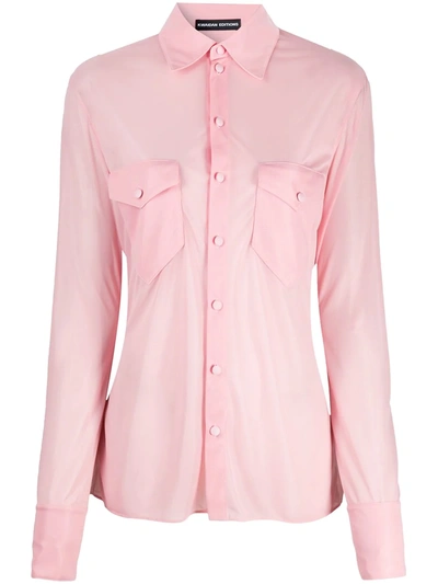 Shop Kwaidan Editions Bitton Flap-pocket Shirt In Pink