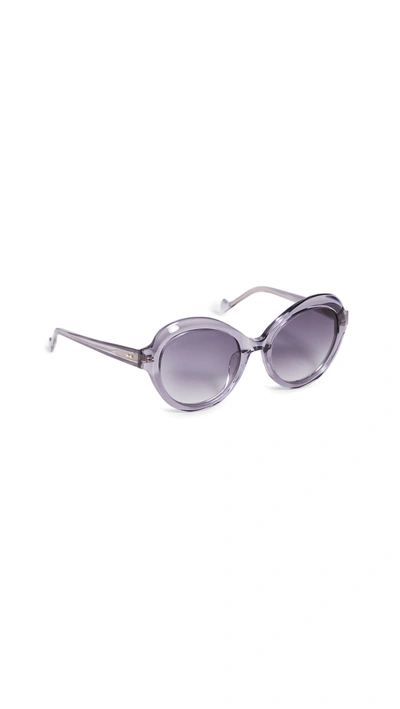Shop Zimmermann Amelie Sunglasses In Foundry Cool Grey Grad