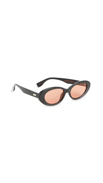 Shop Le Specs X Solid & Striped Ditch Sunglasses In Black/tangerine Tint