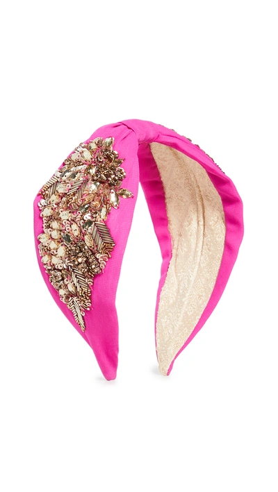 Shop Namjosh Gold Headband In Pink