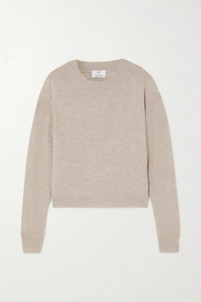 Shop Allude Wool And Cashmere-blend Sweater In Beige