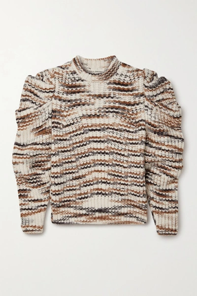 Shop Ulla Johnson Daphne Striped Alpaca-blend Sweater In Ecru