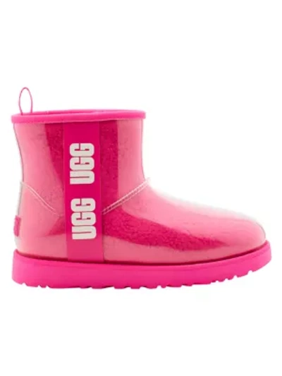 Shop Ugg Women's Classic Mini Clear Rain Boots In Pink
