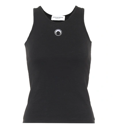 Shop Marine Serre Stretch-cotton Tank Top In Black