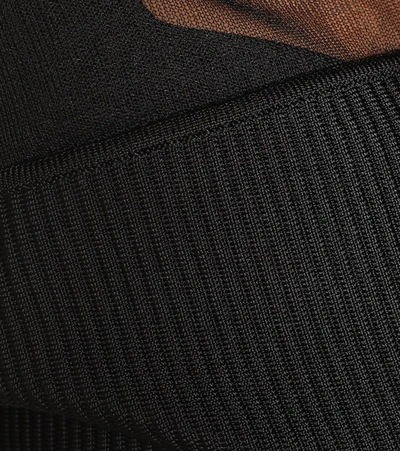 Shop Alexander Mcqueen Silk-trimmed Ribbed-knit Cardigan In Black