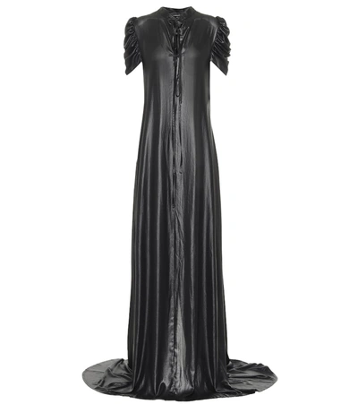 Shop Ann Demeulemeester Charmeuse Satin Gown In Black