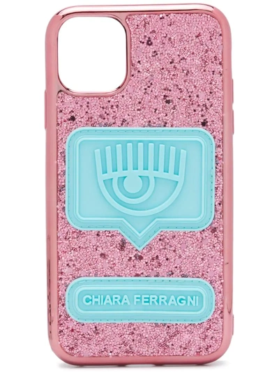 Shop Chiara Ferragni Glitter Iphone 11 Case In Pink