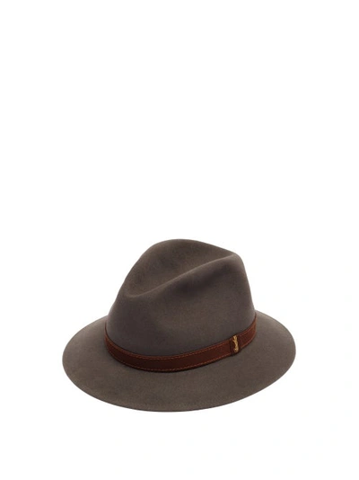 Borsalino Brown Alessandria Felt Hat In Dark Grey | ModeSens