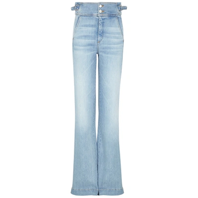 Shop Veronica Beard Vira Blue Wide-leg Jeans In Denim