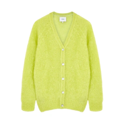 Shop Erdem Marcilly Chartreuse Mohair-blend Cardigan In Yellow