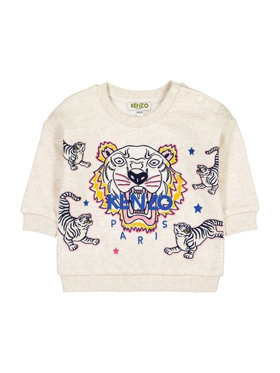 Shop Kenzo Kids Sweatshirt Tiger For Girls In Beige