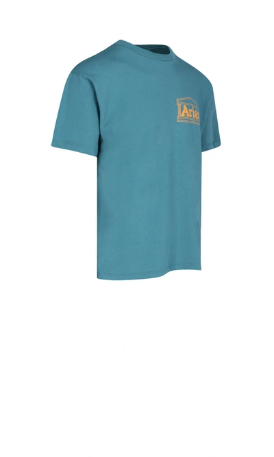 Shop Aries Arise Men's Blue Cotton T-shirt